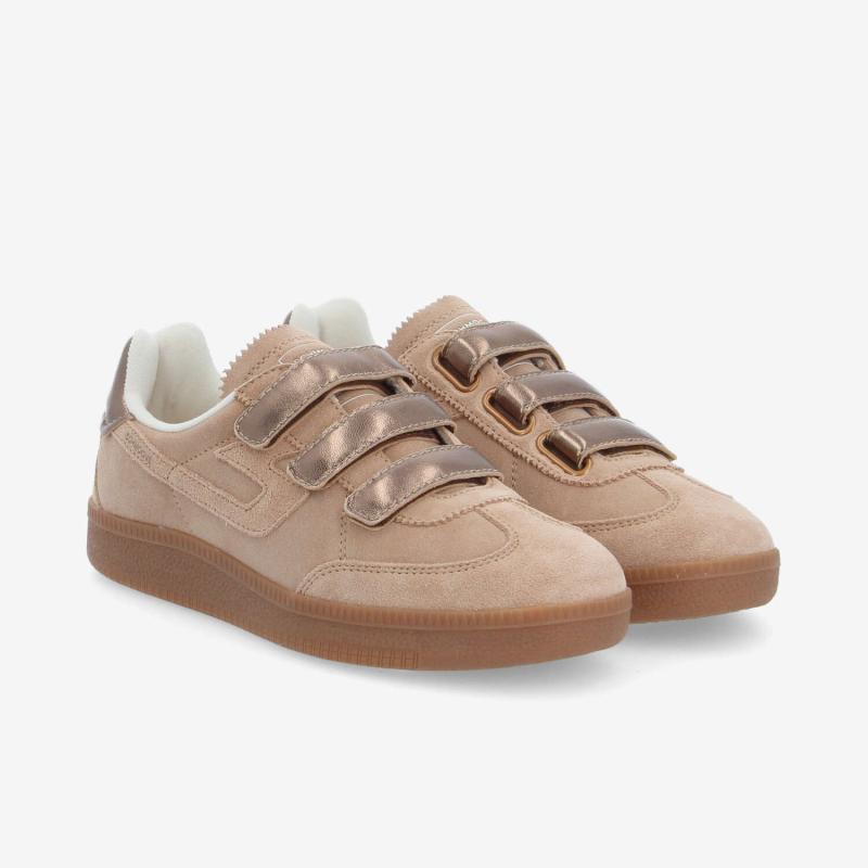 SHEFFIELD STRAPS W - SUEDE/METAL - BEIGE/BRONZE